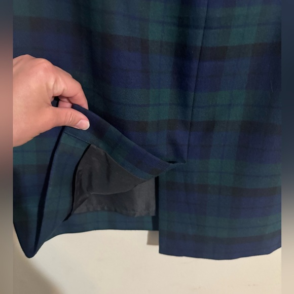 J. Crew The Pencil Skirt Blue & Green Tartan Plaid Wool Blend Size 6 - Picture 3 of 6